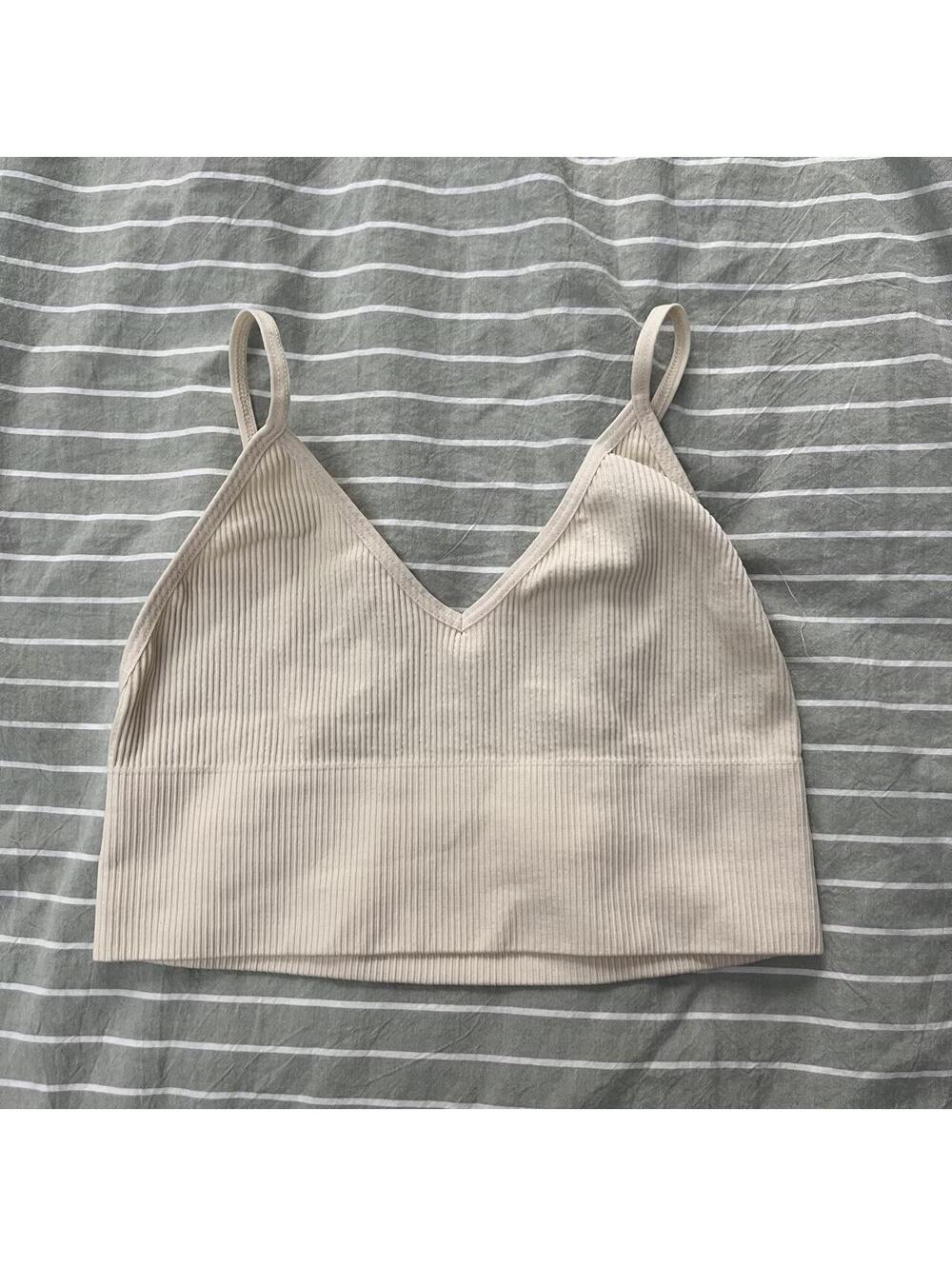 Urban outfitters out from under Vneck ribbed crop top/longline bra